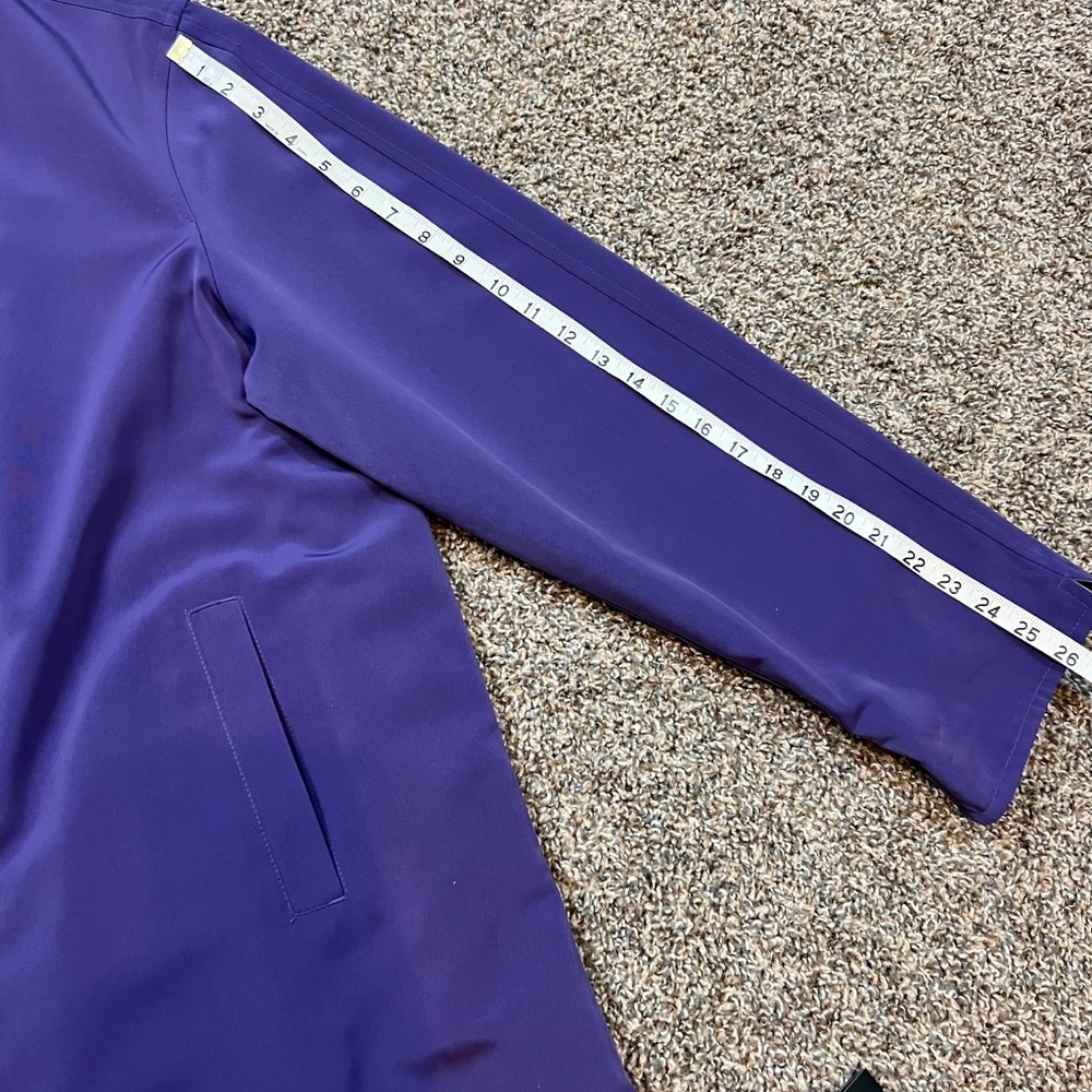 Fleet‎ Street Reversible Jacket Coat  Purple Silk Pockets Button Up Size Large - Picture 8 of 11